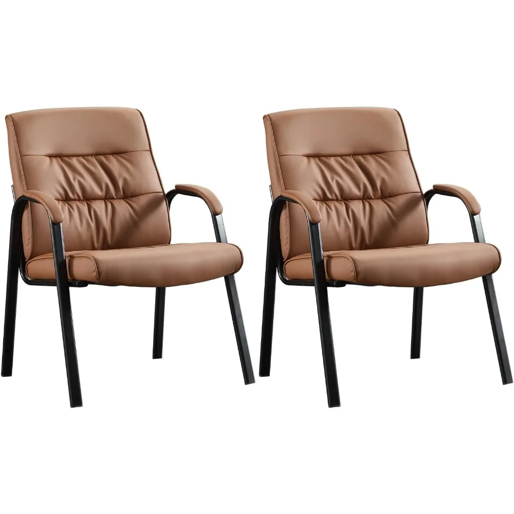 

Big&Wide Office Guest Reception Chair Set of 2, Conference Room Chairs Waiting Room Chairs 2 Pack, Modern Leather Office Desk