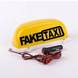 12V LED FAKETAXI Light Car Top Light Customization Light With Magnetic Base 3Meter Line Yellow