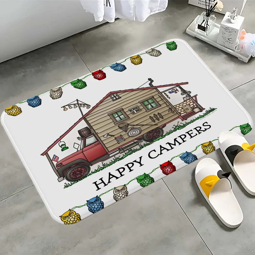 Happy Campers Good Quality Prints and Posters Vintage Room Bar Cafe Decor Home Decor