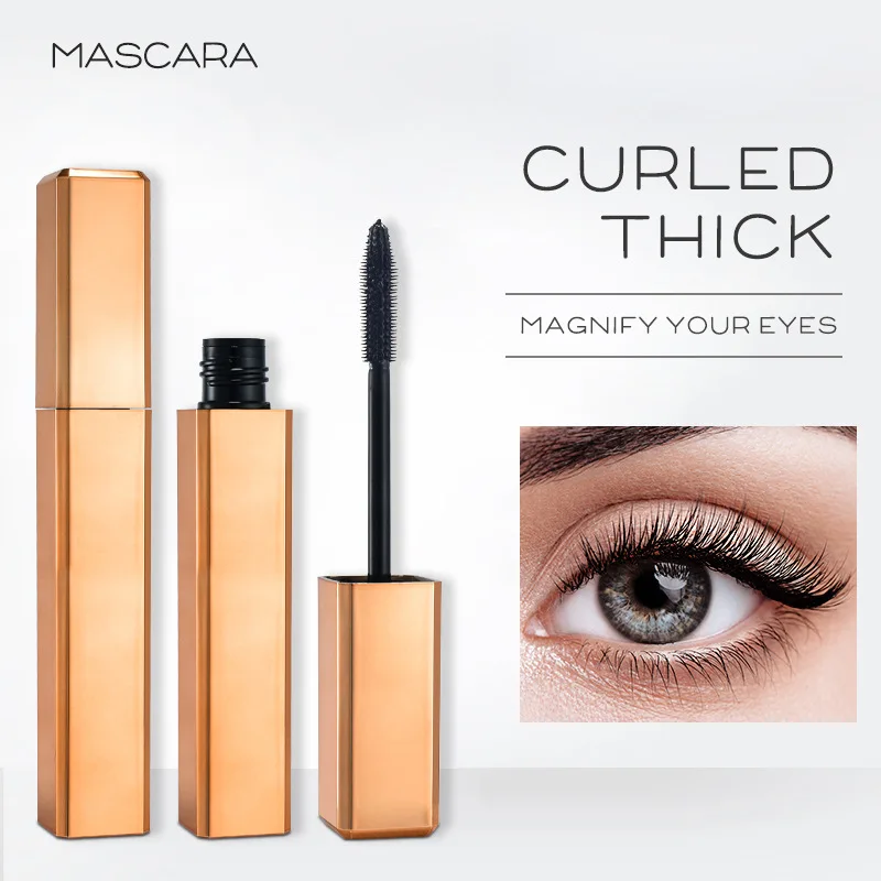 Liquid Mascaras New Rose Gold Mascara Tube Custom Private Label Vegan Black Eyelash Waterproof Mascara Wholesale 10pcs/lot