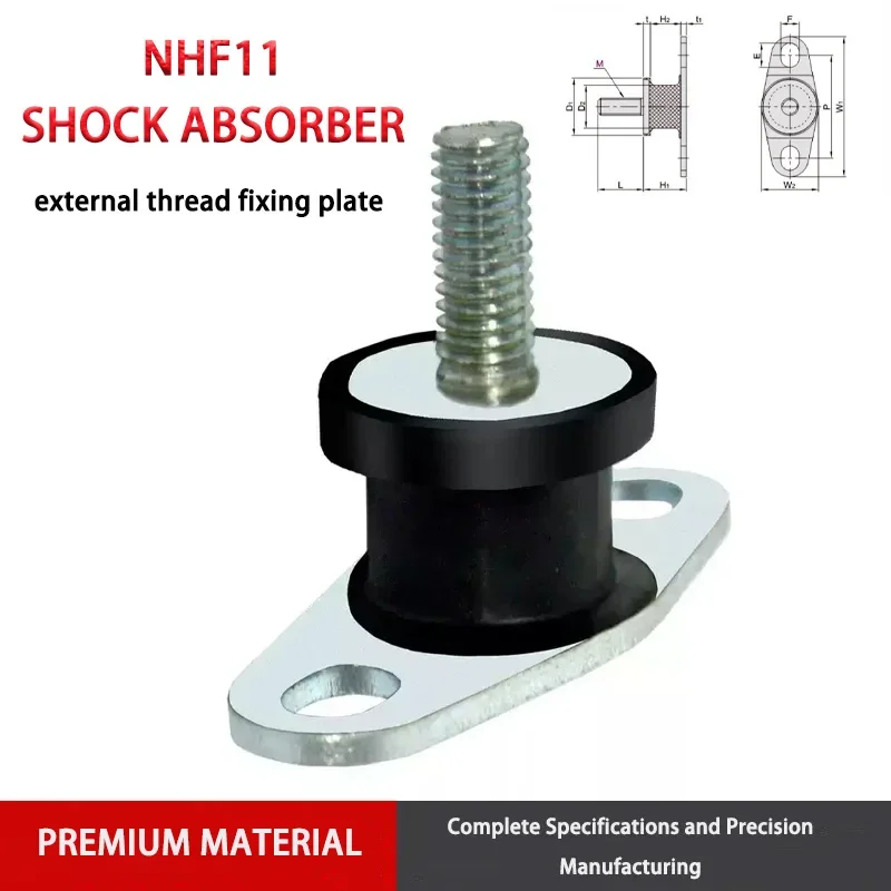

1pcs NHF11 Rubber Shock Absorber External Thread Fixing Plate Bolt NHE35/43-2015/2020/2518