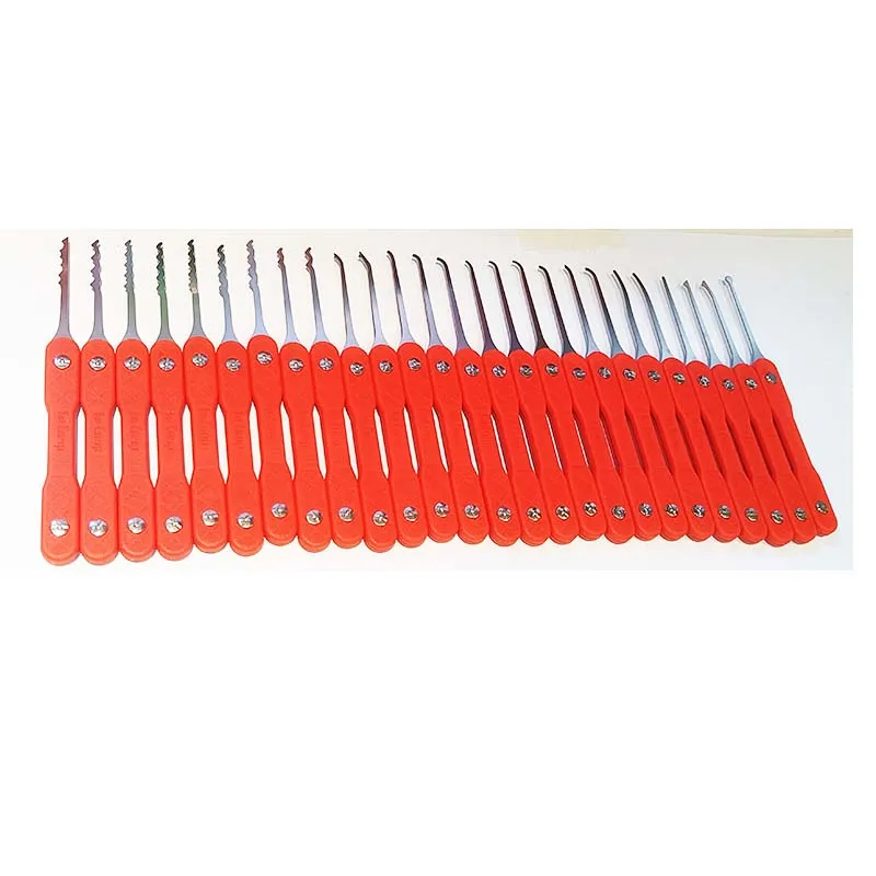 Nouvel Arrivage Bon Courage Kyreal Poignée Orange 26 Crochets en Acier Inoxydable Épaisseur 0,6 MM avec 7 Outils de Tension Outils de Serrurier