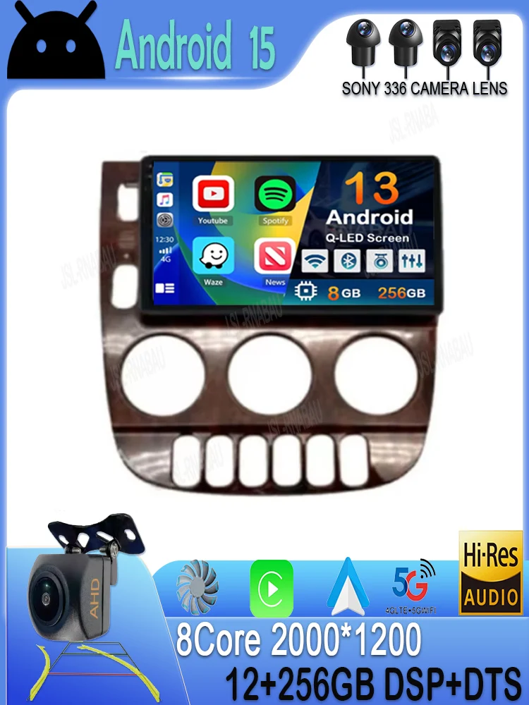 Android 15 Carplay Auto Voor Benz M-Klasse W163 ML 1997 1998 1999 2001 2002 2003 2004 2005 Autoradio multimedia Speler Stereo DSP - afbeelding 2