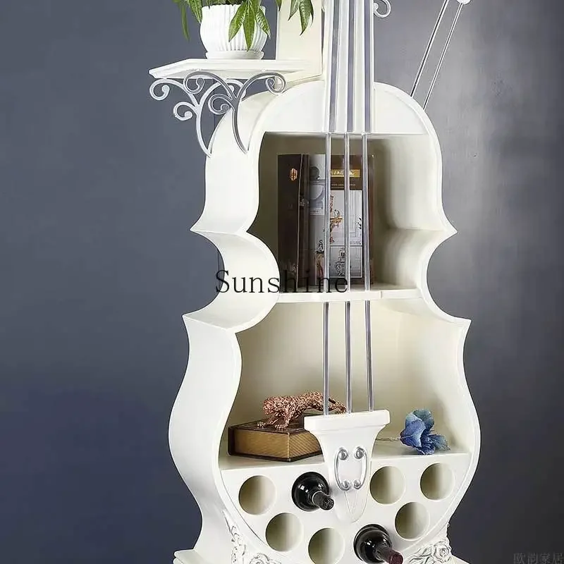 European solid wood wine cabinet against the wall, living room entrance decorative cabinet can be customized  FT