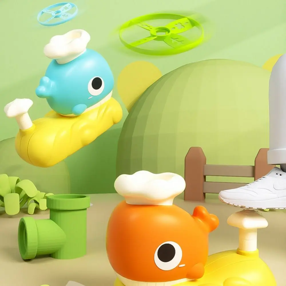 

Foot Launcher Whale Jet Propulsion Toy Soaring Propeller Whale Model Propeller Garden Game Flying disc launcher Children Toy