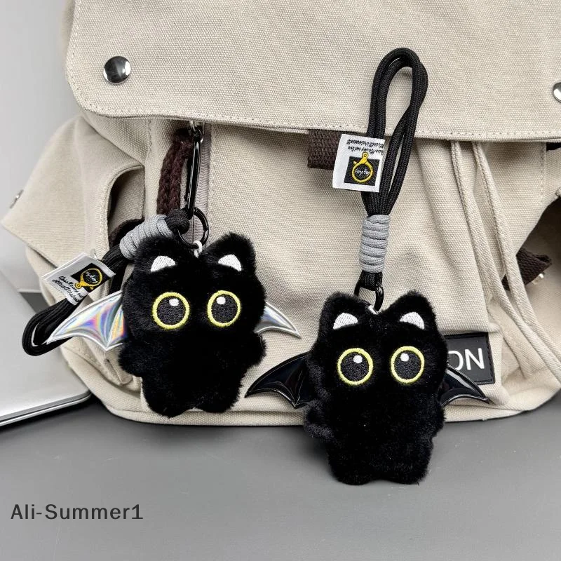 

【E】1 шт., сумка на плечо для камеры, кукла, кулон, новое серебряное крыло, черный кот, плюшевая кукла, брелок для ключей от машины, подарки