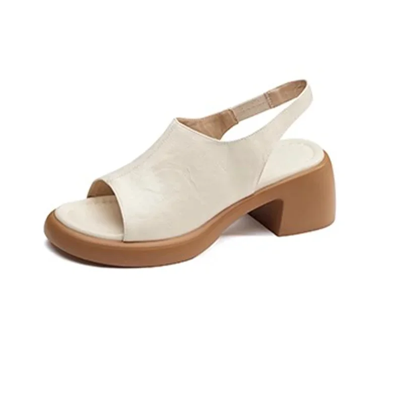Sandal Wanita Hak Tinggi Sepatu Elegan Chunky Sandal Musim Panas 2025 Sandal Jepit Mode Pompa Tren Baru Slide Mujer De Sandalias