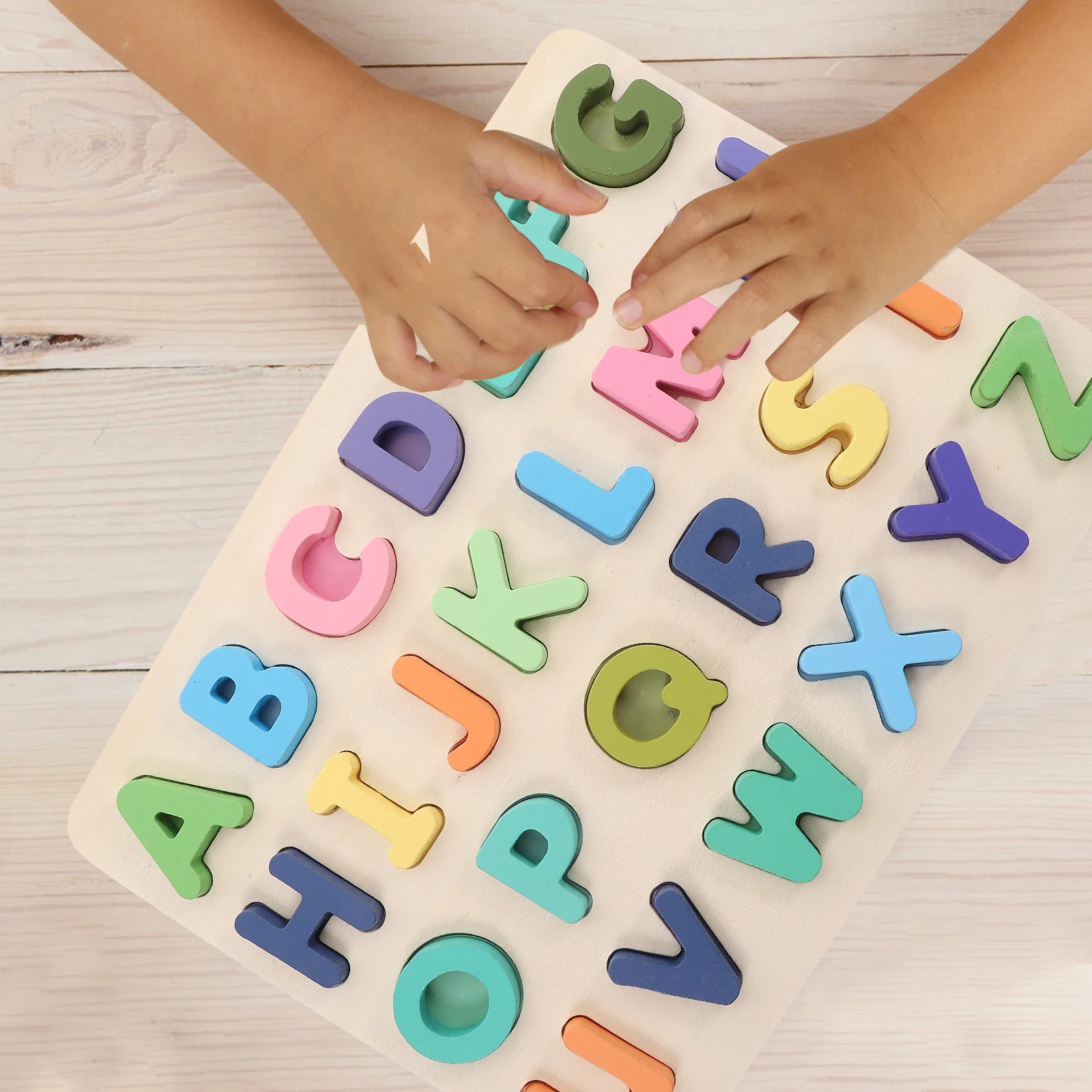 مجموعتان من أحجية الحروف الأبجدية الإنجليزية، لعبة خشبية للأطفال، لعبة مطابقة التعلم، النشاط التعليمي، التعرف على الحيوانات، المنطقي #1