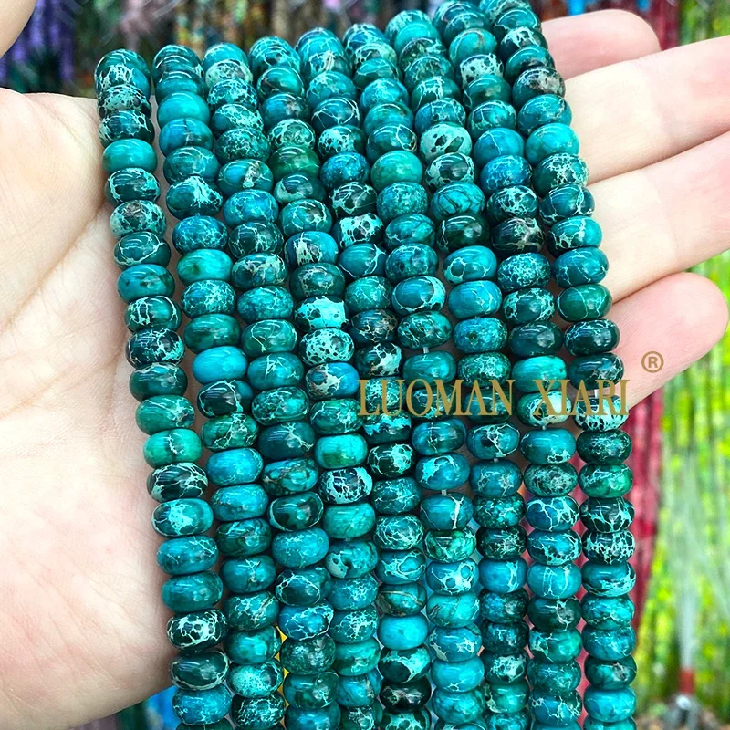 5x8MM Abacus Natuursteen Zeesediment Jasper Rondelle Losse Spacer Kralen voor Sieraden Maken DIY Armband bedels Accessoires