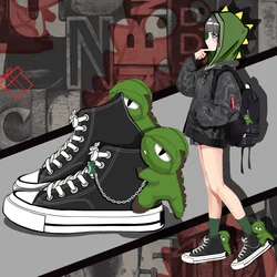 Amy and Michael Cute Anime Dinosaurs Sneakers Girls Students Teens Unisex Black High Tops Canvas Shoes Fashion Women Doll Tennis