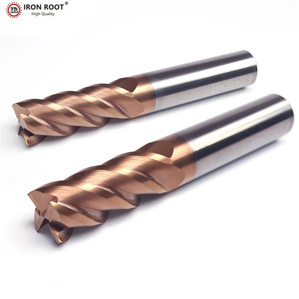 

High quality IRON ROOT Tungsten Steel Cutting Tool,HRC58,4 grooves,8mm -20mm,Carbide End Mill, CNC Milling Cutter,End Mill