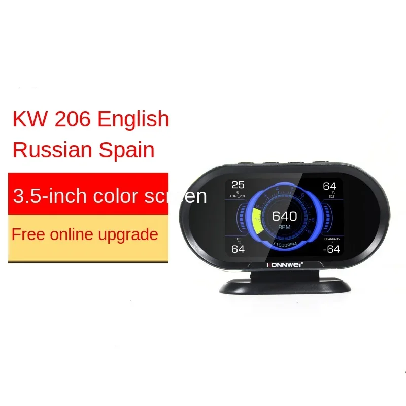 KONNWEI KW206 Obd2 سيارة على متن الكمبيوتر السيارات شاشة الكمبيوتر الرقمية obd 2 الماسح الضوئي استهلاك الوقود مقياس درجة حرارة الماء #1