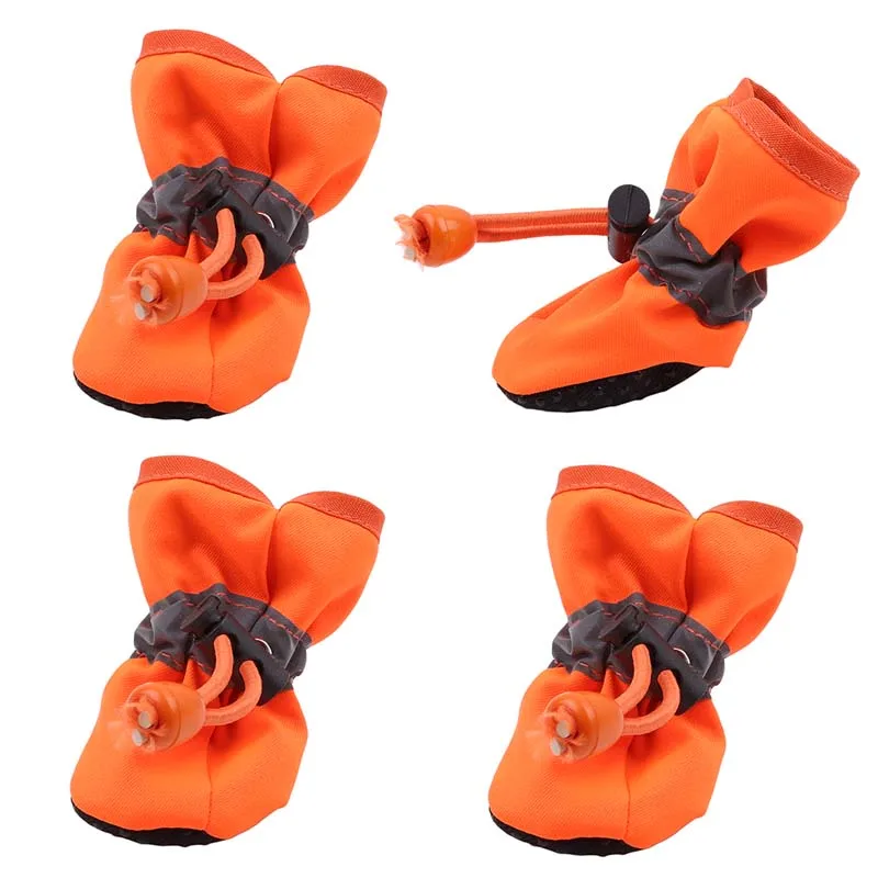 New 4pcs Waterproof Pet Dog Shoes Anti-slip Rain Snow Boot Thick Warm For  Small Cats Dogs Puppy Dog Socks Booties