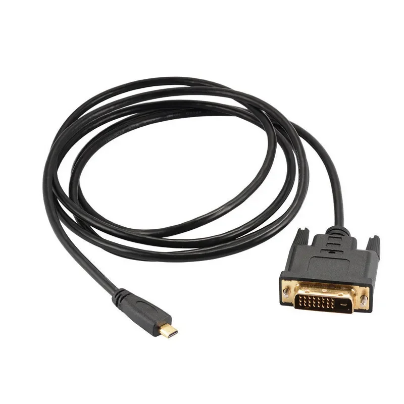 1M/1.8M Micro HDTV HDMI MicroHDMI HD To DVI DVI-D 24+1Pin Adapter Cables 3D 1080p For LCD DVD HDTV XBOX PS3 Monitor TV