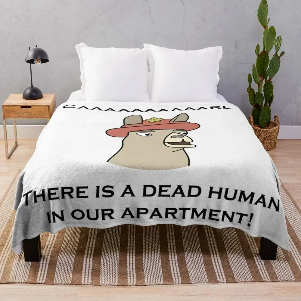 

Llamas with Hats - Caaaaaaaaaarl! There is a dead human in our apartment! Throw Blanket christmas gifts Warm Blankets