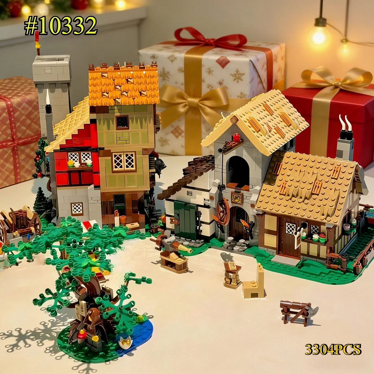 

Home Decoration Medieval Town Square Compatible with 10332 European Architecture Creative Children's Adult Gifts，3304PCS