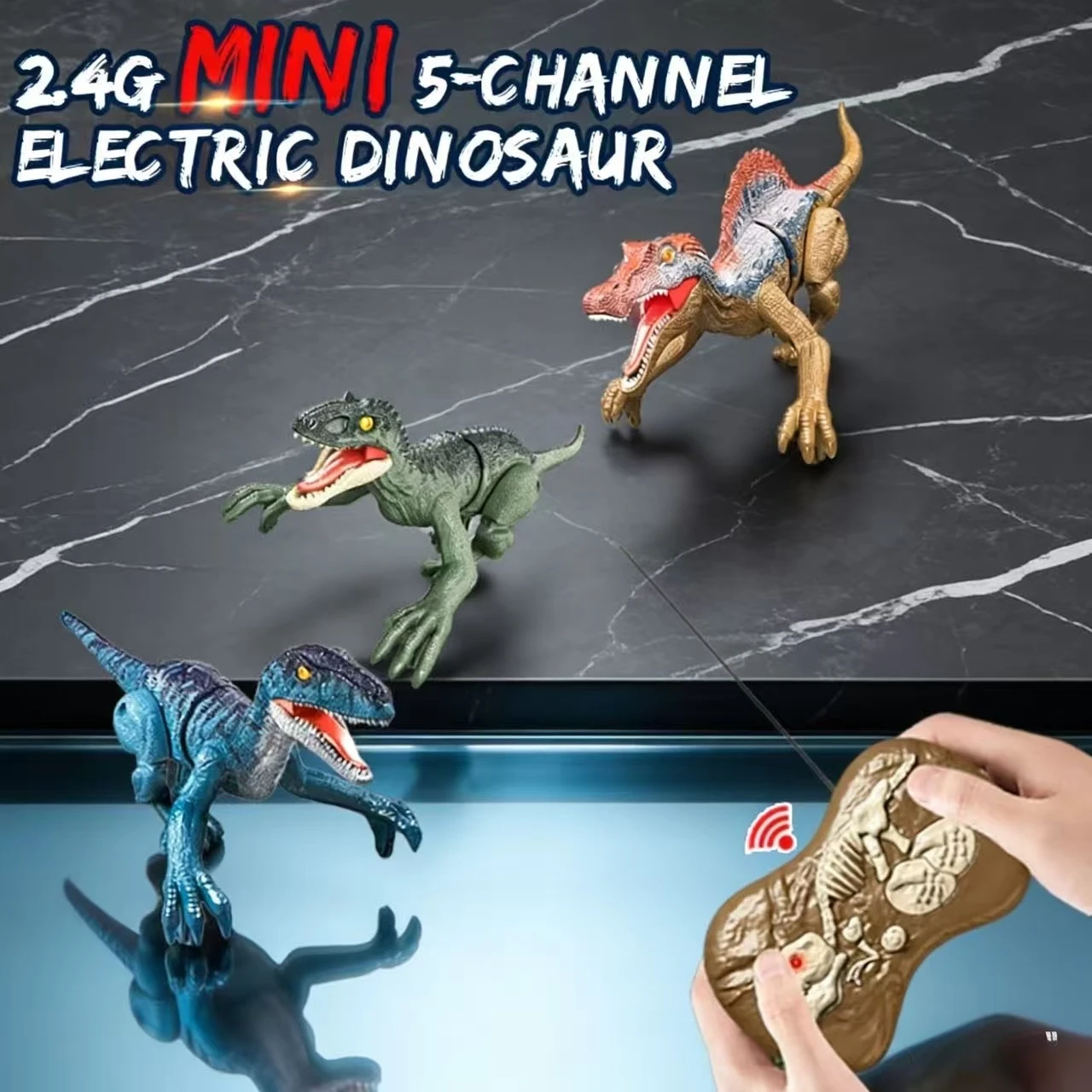 

2.4GHz Remote Control Dinosaur Robot Walking And Roaring Mini Dinosaur Light And Sound Ideal Children's Birthday Christmas Gift