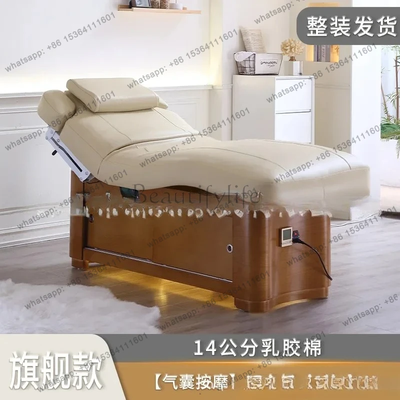 Electric beauty bed, special temperature heating latex massage bed for beauty salon, spa multi-function