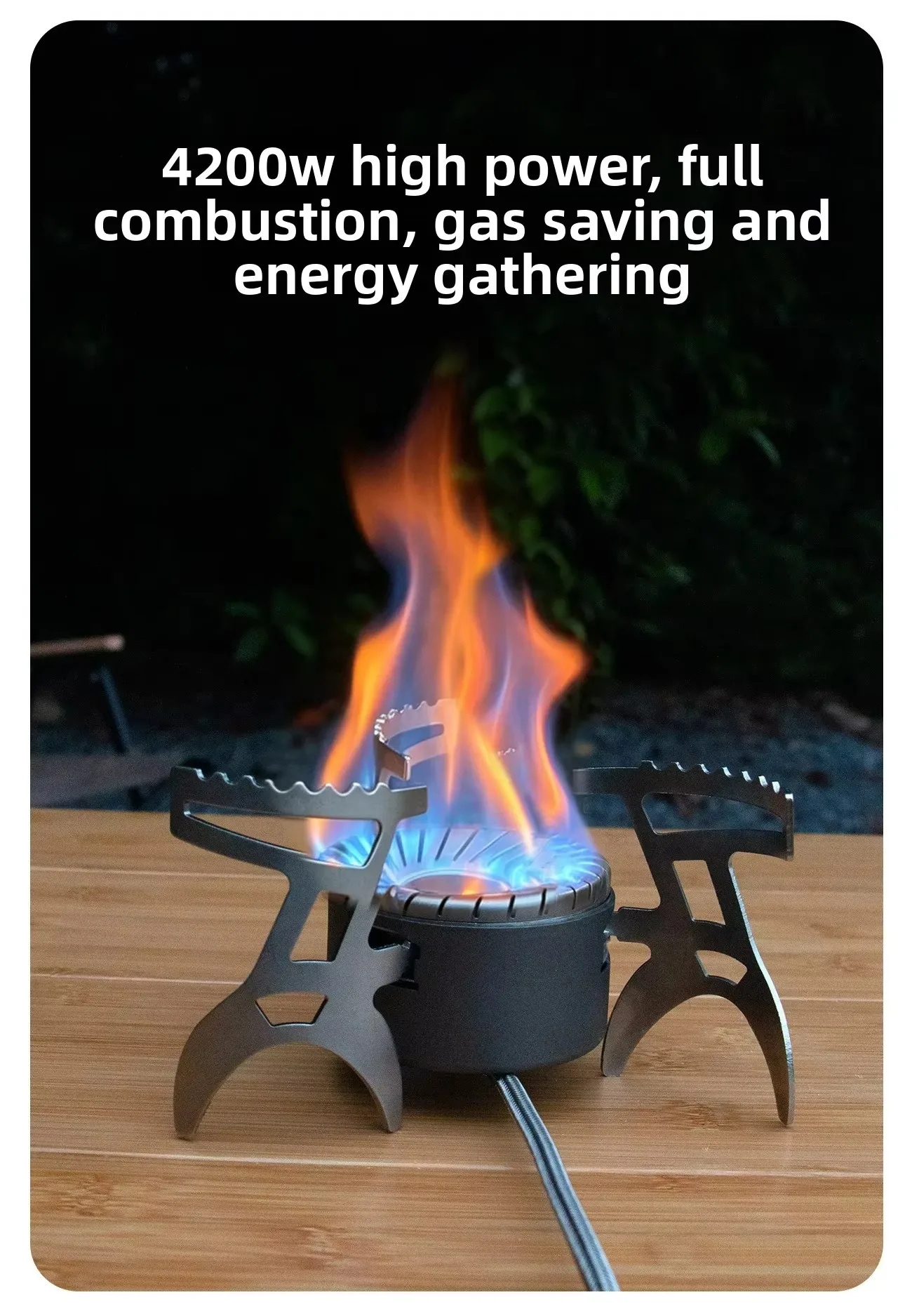 MOUNTAINHIKER Campingkocher 4200W Hochleistungs-Gas-Butan-Kocher, faltbar, tragbar, für Outdoor, Backpacking, Wandern und Kochen – Detail 3