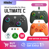 8BitDo Ultimate C Wired Gaming Controller for Xbox, RGB Lighting Fire Ring and Hall Effect Joysticks, Windows 10/11