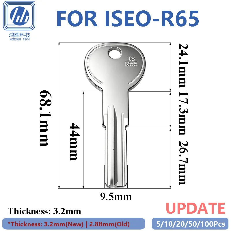 5/10/50 Pcs Hi-Rel  ISEO-R65 Copper Blank Key for Home House Door Luggage Suitcase Password Locks Locksmith Tool New Update