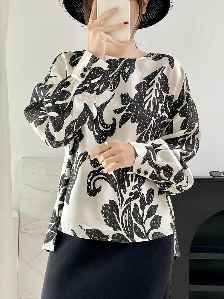 

Silk Printed Loose Women's irt Spring New Sle Office Commute Pure True Silk Twill irt Ladies irt