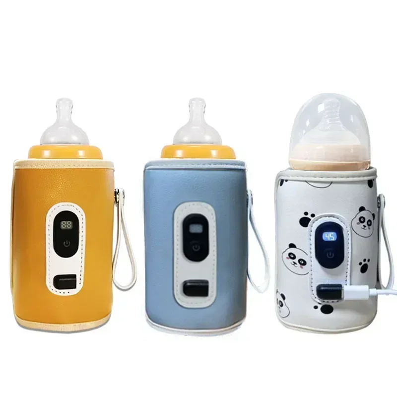 Tas pemanas botol susu bayi USB Universal, pemanas botol susu bayi portabel dengan tampilan Digital untuk bepergian