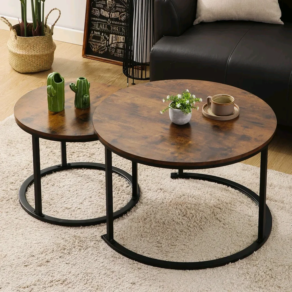 

！@Combohome Nordic Coffee Table Solid Wood Coffee Table Modern Simple Living Room Household Round Combination Coffee Table