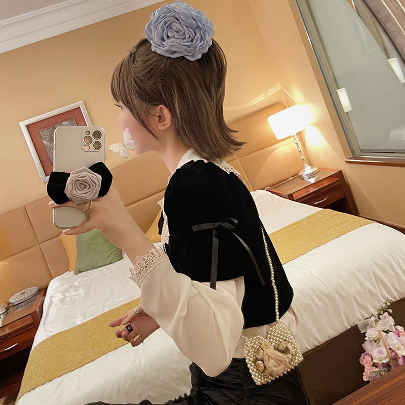 

VIMAS Антикварная женская верхняя одежда в стиле Эдвардианской эпохи из матового бархата, прямого кроя, для повседневной носки, весенний сезон