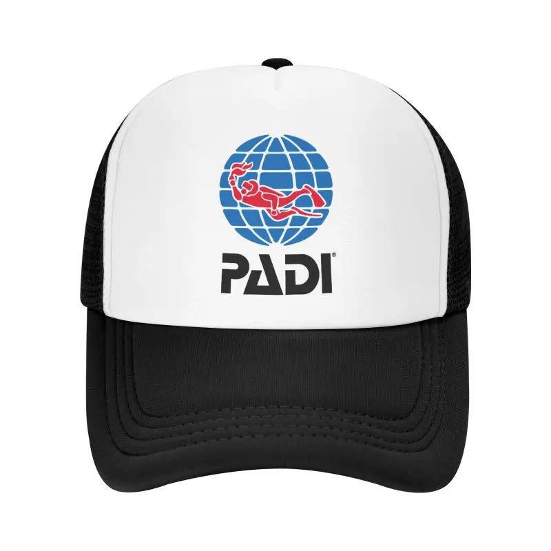 Scuba Driver Padi Print Baseball Caps Unisex Breathable Mesh Cap Adults Summer Casual Sun Visor Snapback Hat