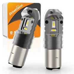 DRIVEVISION BA20D LED Motorcycle Light Hi/Lo Beam Conversion Kit for Motorbike ATV UTV S2 Headlight Bulb 3000LM 12V 24V 6000K