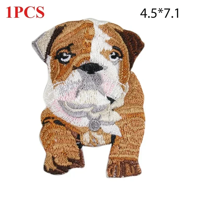 Cute shar pei Dog Little  Cloth Embroidery Patch Husky Pet Animal Ironing Edge Clothing Accessories Adhesive Backing Sticker