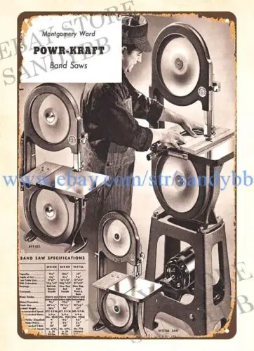 1941 Montgomery Ward Powr-Kraft Power Tools metal tin sign art prints