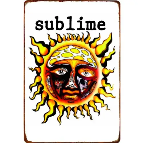 Sublime Vintage Metal Sign Retro 90s Rock  Roll 40 oz Poster Tin Sign 12x8