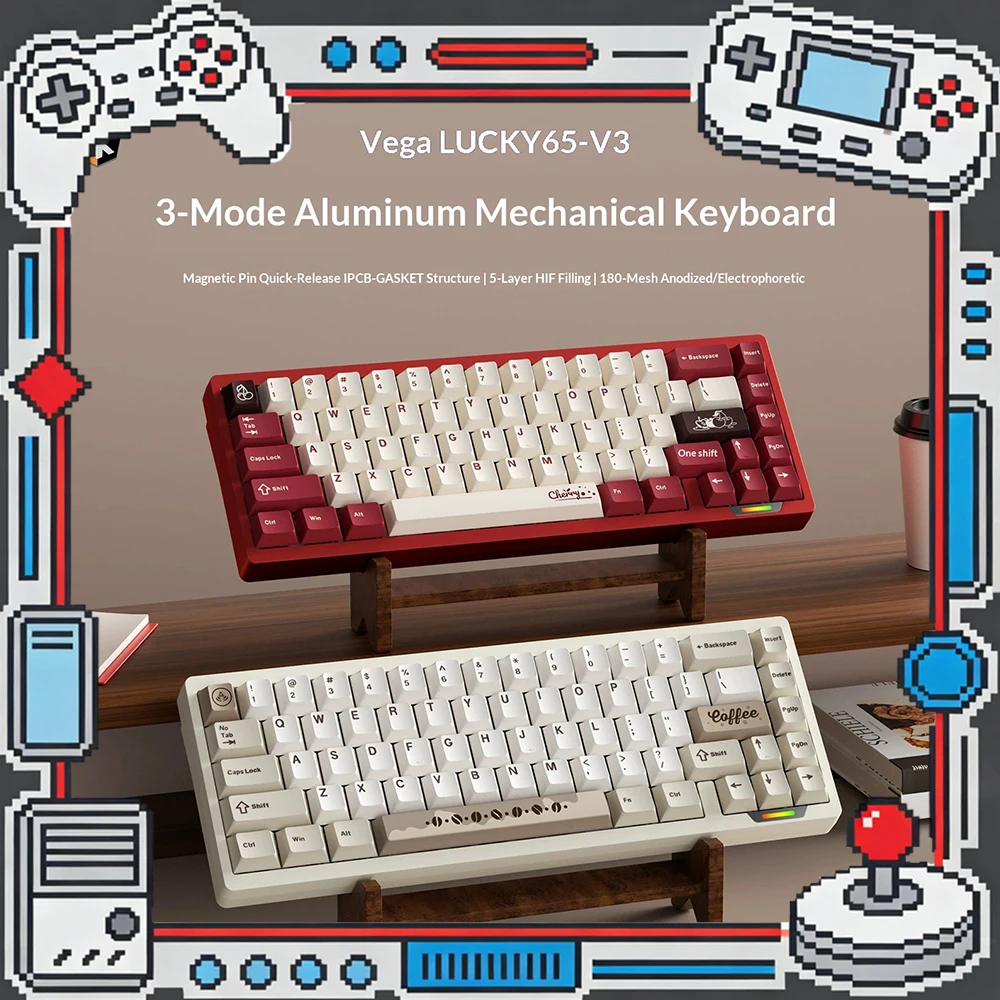 WEIKAV lucky65v3 Keyboard Kit Design Quick Disassembly Of GASKET Structure By Touching Beads Keyboard Kit Three-Mode Connection