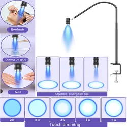 Lampa USB do utwardzania kleju UV 5V USB 6W peruka szczepienie lampa do przedłużania rzęs UV lampa do manicure paznokci regulowana regulacja wysokości ostrości