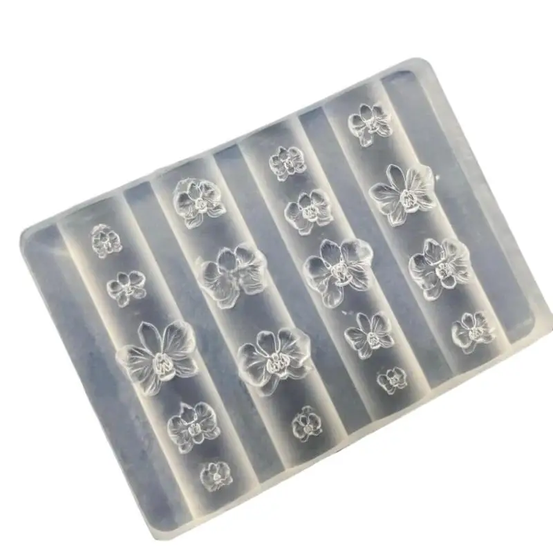3D Phalaenopsis Flower Silicone Nail Mold DIY Sweet Butterfly Orchid Flower Design Manicure Template Carving Nail Art Mold Tools