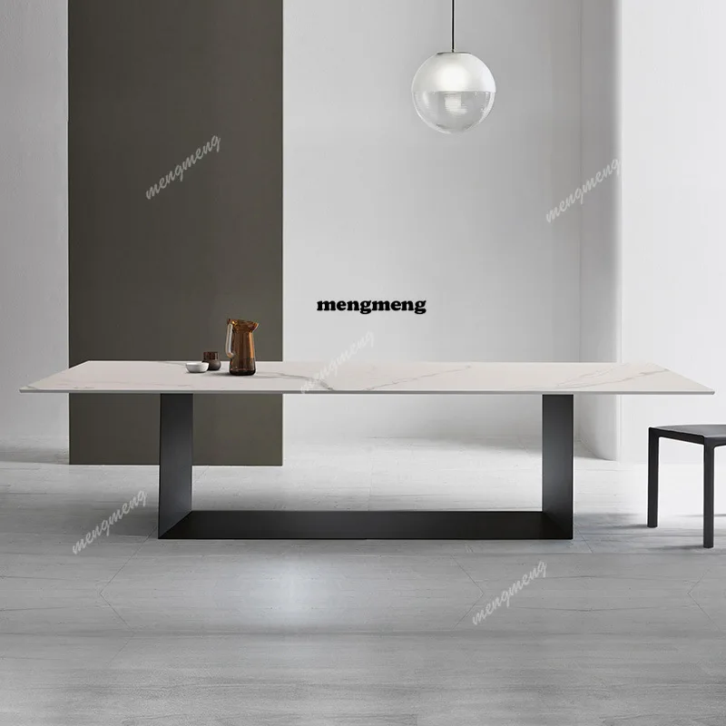 Italian Minimalist Slate Dining Table Nordic High-End Office Conference Table Restaurant Dining Table Office Home Furniture