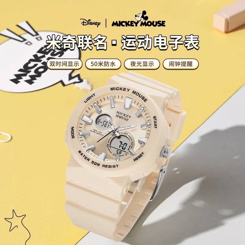 

Оригинальные наручные часы Disney, модные светящиеся студенческие спортивные электронные часы с Микки Маусом, 349