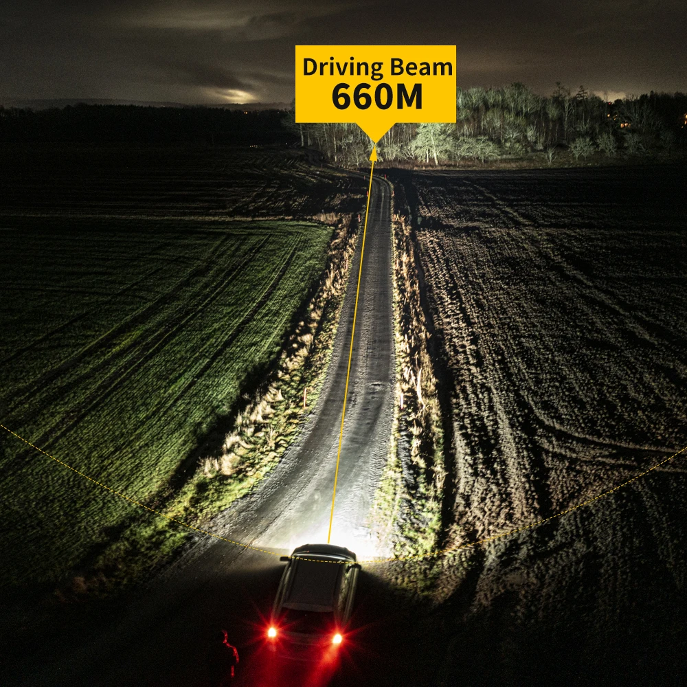 CO LIGHT 10 "LED Light SCAN- مصباح أمامي للطرق الوعرة DRL بدء التشغيل شاحنة مساعدة قيادة السيارة أبيض أصفر 80000LM 12V 24V لسيارات الدفع الرباعي
