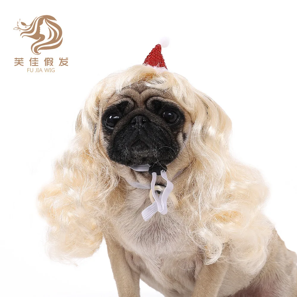 New Pet Wig Cat and Dog Universal Wig Pet Supplies Christmas Party Big Wave Curly Hair