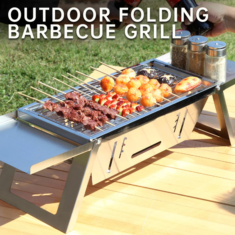 

Outdoor Charcoal Thickened Grill, 304 Stainless Steel Folding Grill, Wood Stove, IGT Table Stove