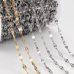 No Fade 2Meters Stainless Steel Lips Chains Handmade Necklace Bracelet Components Wholesale DIY Jewelry Making Accessories Chain