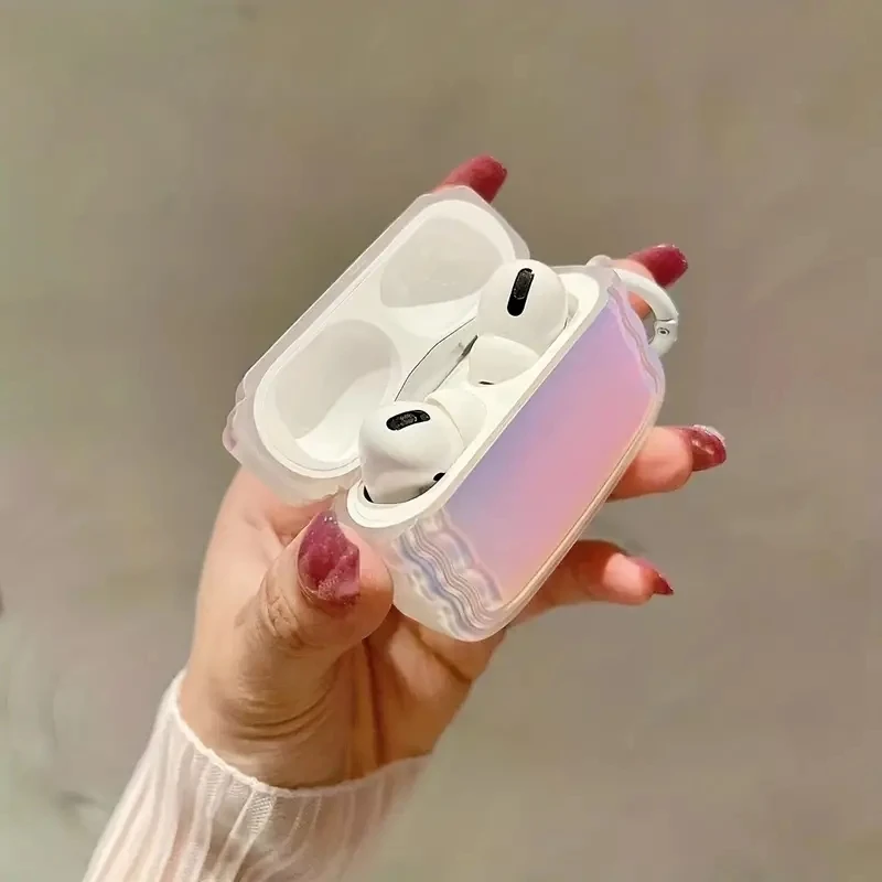 Wavy Silicone Soft Shockproof Cover For Airpids Pro 2nd Cute Wireless Bluetooth Earphone Case for Apple Airpods 1 2 Box