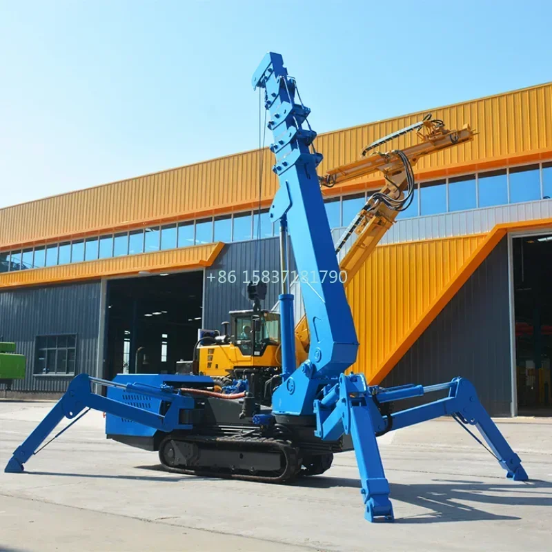 Mini Crawler Lifting Crane 360 Degree Mini Crawler Mobile Spider Crane 14m Fly Jib Telescopic Boom 3 Ton Hydraulic Spider Crane