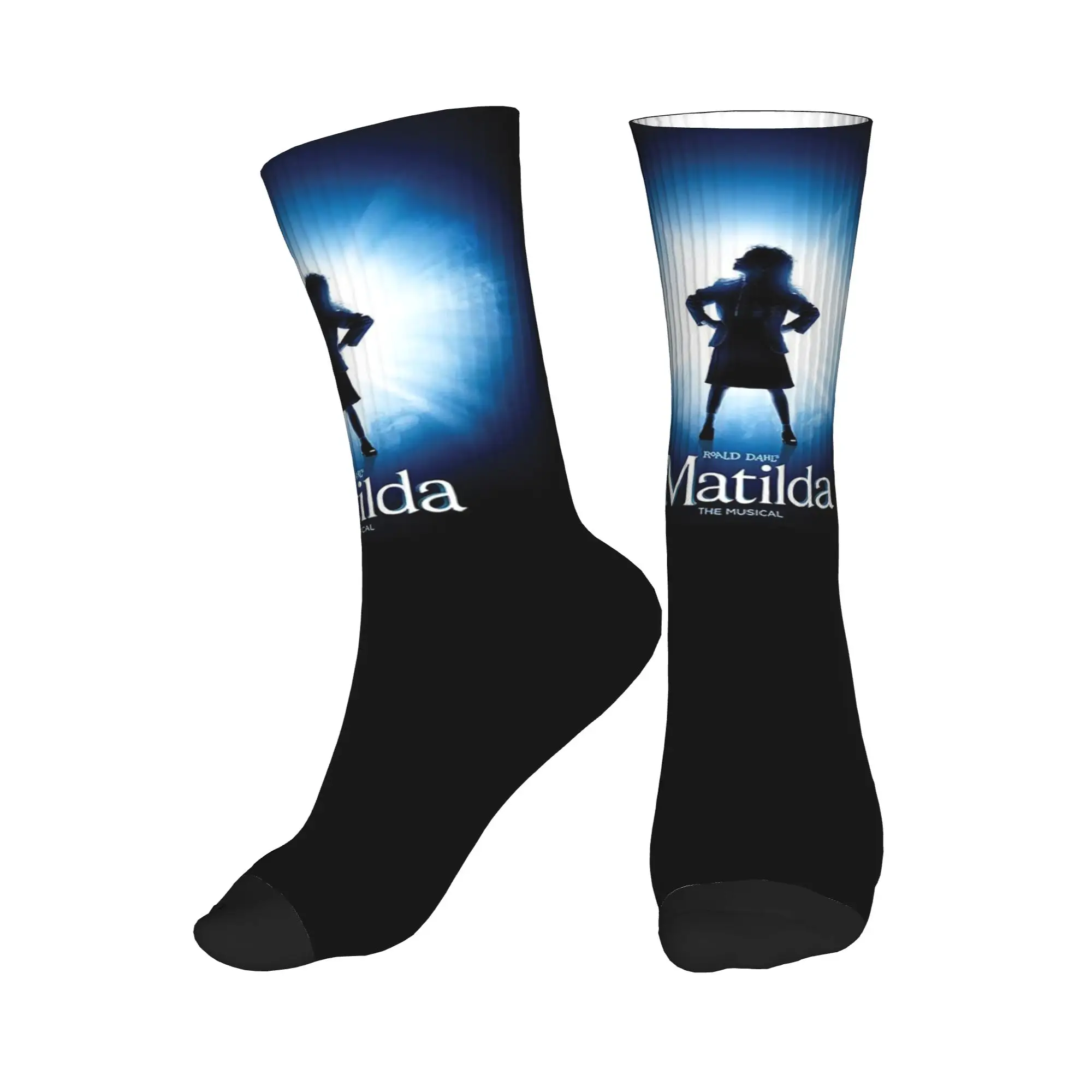 

All Seasons Roald Dahl Matilda The Musical Sport Middle Tube Socks High Quality Crew Socks Hip Hop Stockings for Men Women