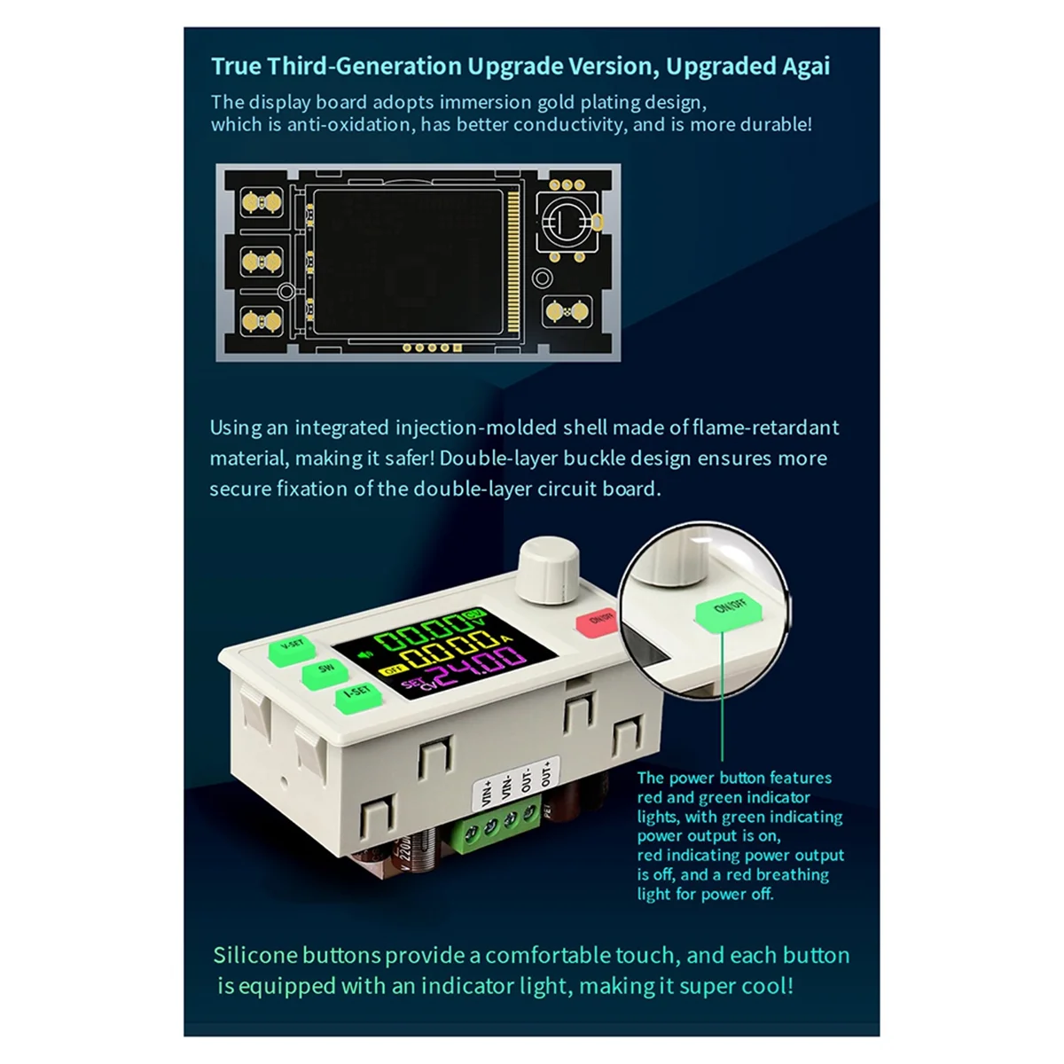 New XY6506X CNC Adjustable DC Regulated Power Supply Constant Voltage & Current 65V 6A 390W Step-Down Module