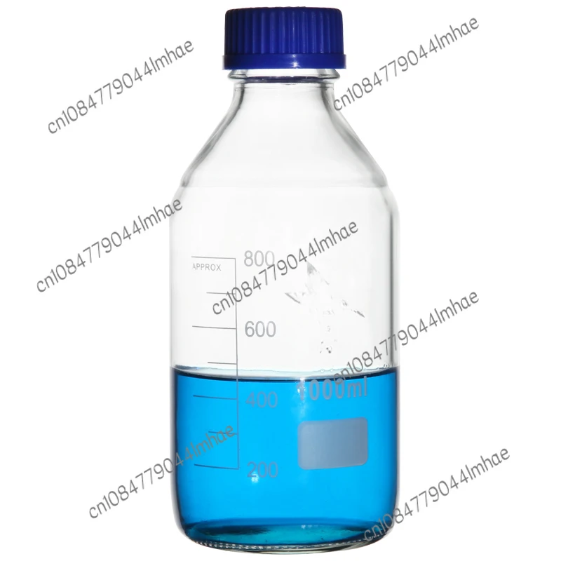 Glass Brown Translucent Blue Cover Wire Mouth Reagent Bottle Borosilicate Bottle with Cap 100/250/500/1000ml