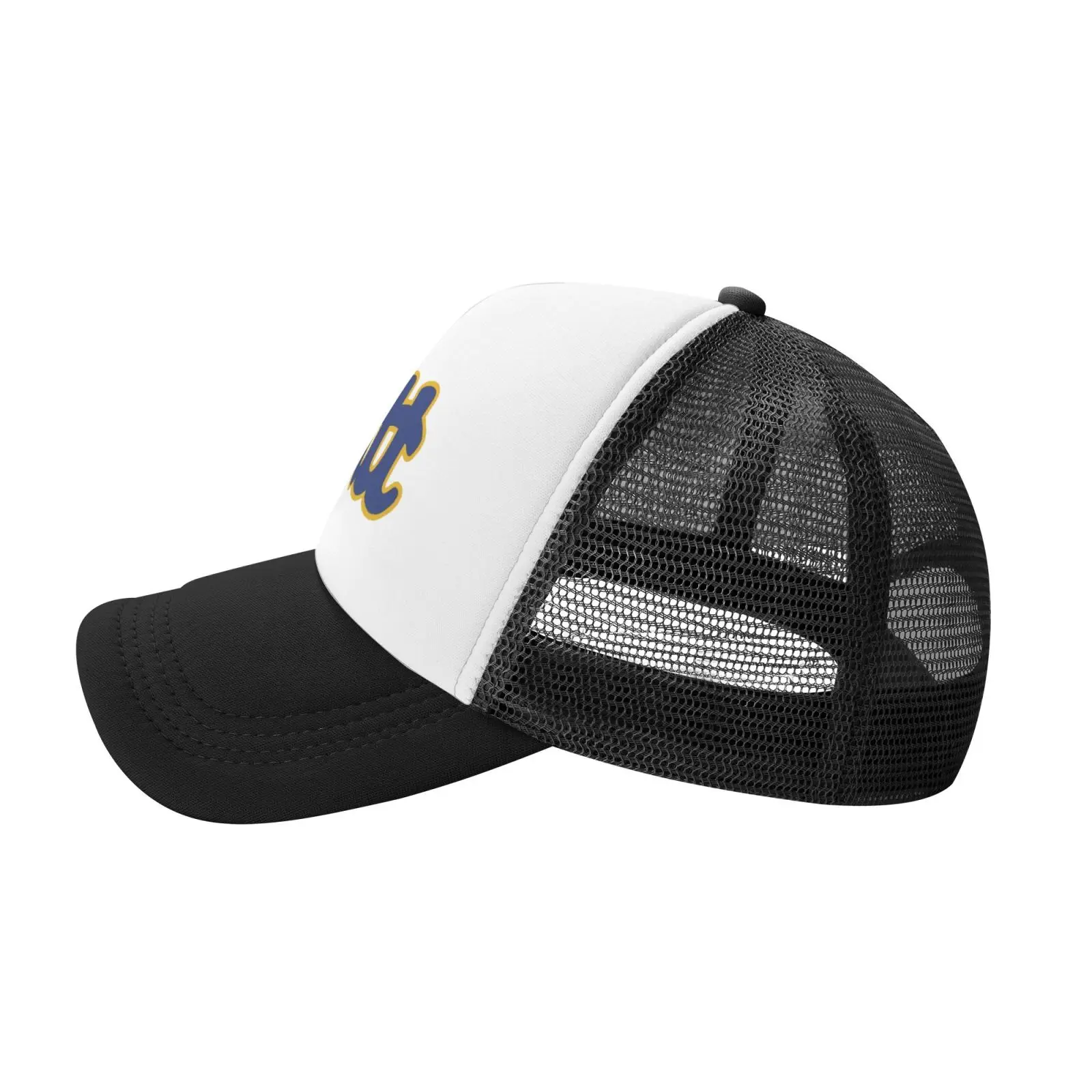 1pc Pittsburgh Panthers Mesh Baseball Cap - Unisex, Breathable & Sun-Protective Trucker Hat with Adjustable Strap, White & Black