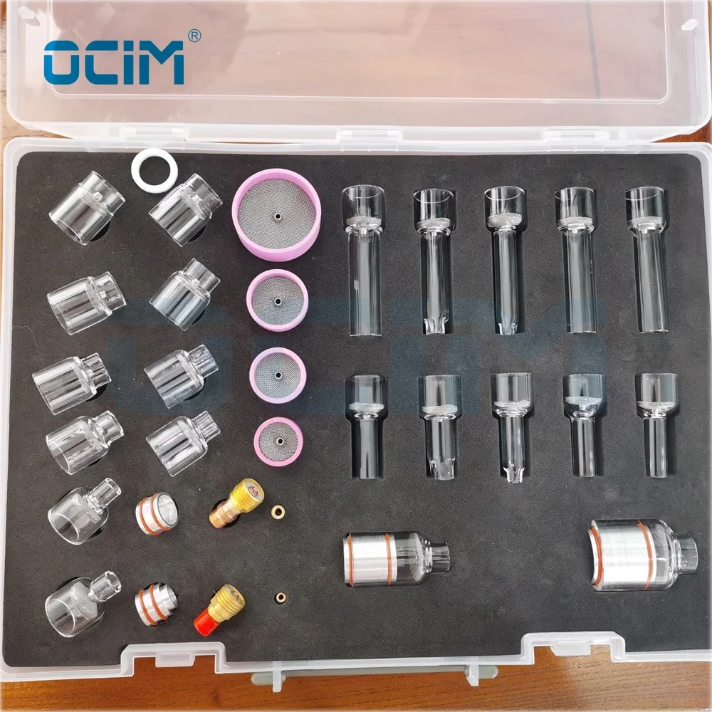 Tig Welding Alumina & Glass Nozzle Kit Parts For Collet Body Gas Lens Jumbo